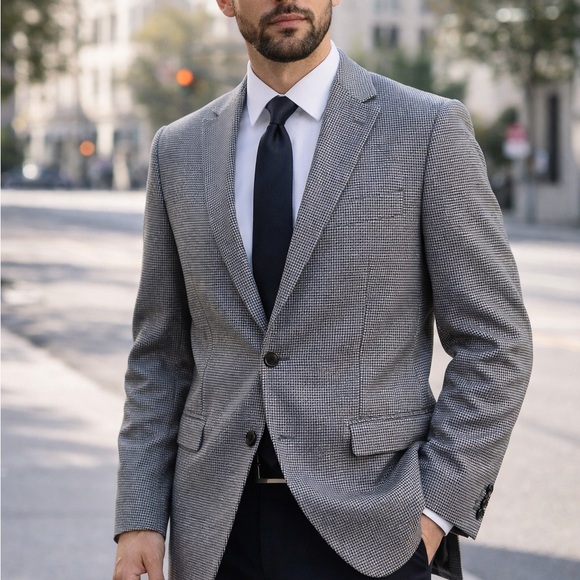 Joseph Abboud Gray Glen Plaid Sport Coat